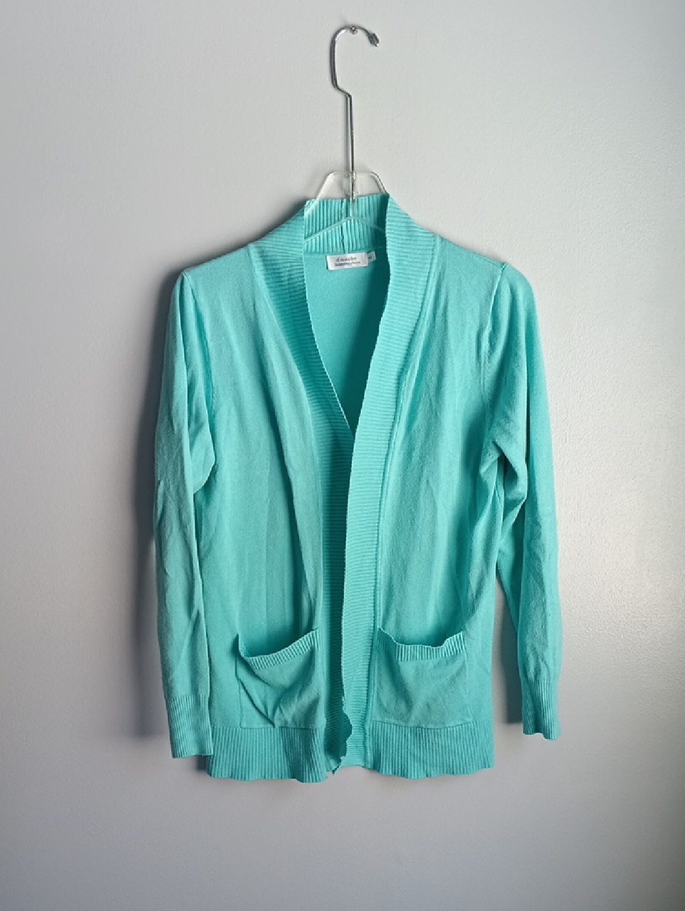 Danibe Aqua Open-Front Women's Cardigan Sweater